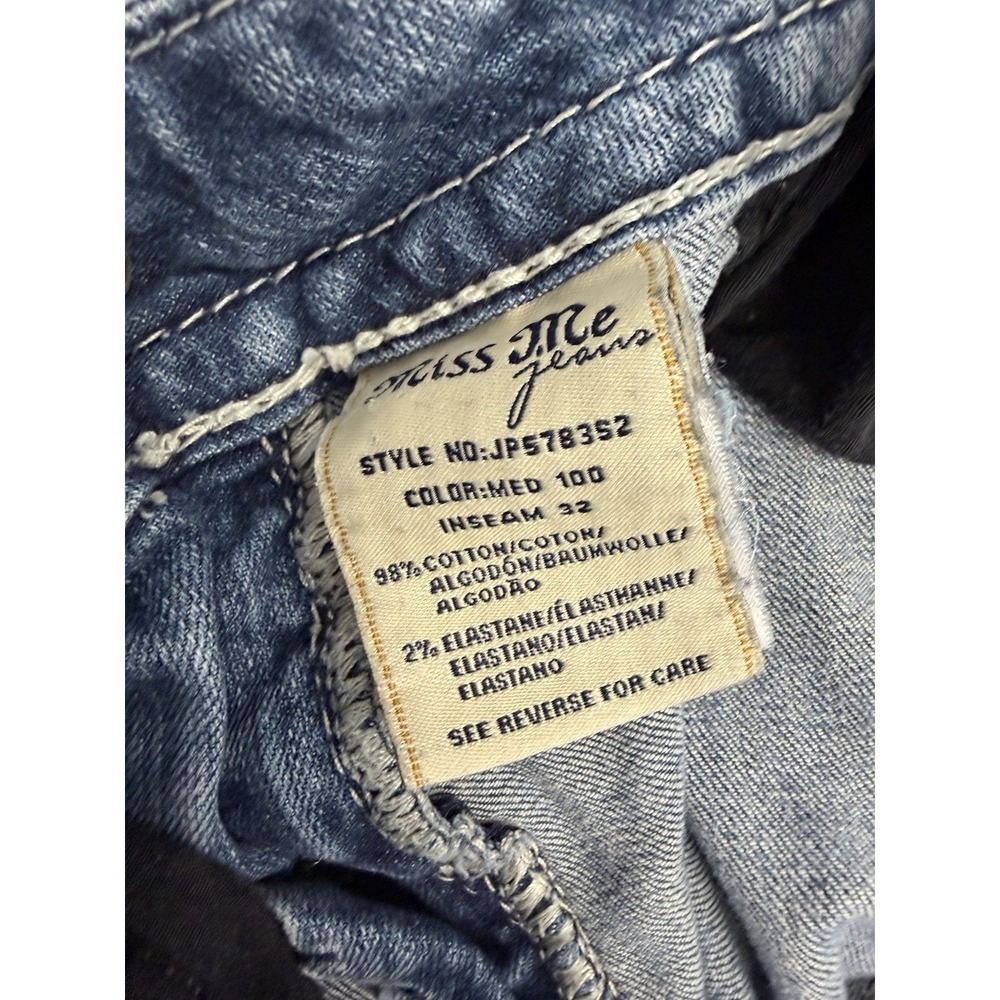 Miss Me Skinny Jeans Size 26 Dark Wash Embellished Pockets 32 Inseam JP578352 - Picture 6 of 11